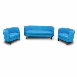 Luxus Leder Echtleder Wohnzimmer Sofa Blau Schwarz