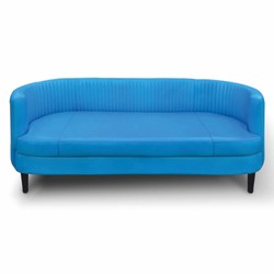 Luxus Leder Echtleder Wohnzimmer Sofa Blau Schwarz