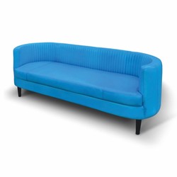 Luxus Leder Echtleder Wohnzimmer Sofa Blau Schwarz