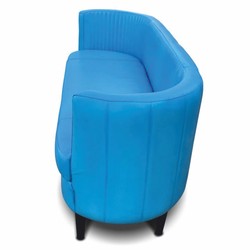 Luxus Leder Echtleder Wohnzimmer Sofa Blau Schwarz
