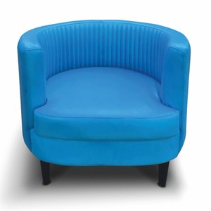 Casa Padrino Luxury Leather Armchair Blue / Black - Living Room Genuine Leather Furniture