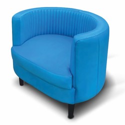 Luxus Leder Echtleder Wohnzimmer Sessel Blau Schwarz