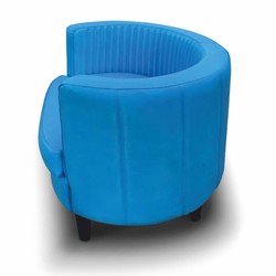Luxus Leder Echtleder Wohnzimmer Sessel Blau Schwarz