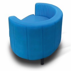 Luxus Leder Echtleder Wohnzimmer Sessel Blau Schwarz