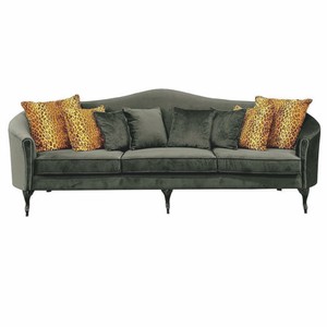 Luxus Barock Wohnzimmer Hotel Sofa Grün Schwarz