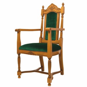 Casa Padrino sedia da pranzo barocco di lusso con braccioli marrone / verde - Mobili barocchi