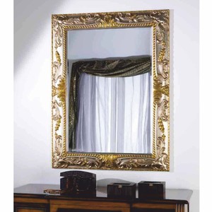 Rechteckiger Luxus Barock Spiegel Wandspiegel Silber Gold