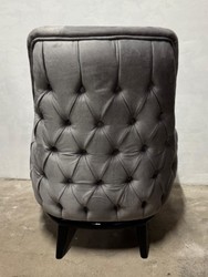 Casa Padrino Luxury Art Deco Chesterfield Armchair in Grey, Black and Gold, 75 x 80 x 45 cm - Elegant Living Room Furniture