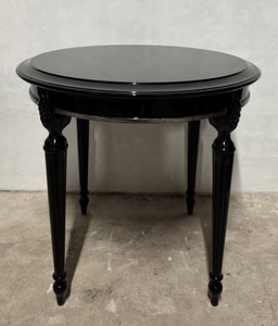 Casa Padrino Luxus Barock Beistelltisch in Schwarz - Massivholz - Durchmesser 60 cm, Höhe 60 cm
