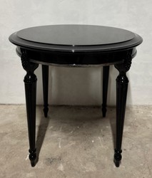 Casa Padrino Luxury Baroque Side Table in Black - Solid Wood - Diameter 60 cm, Height 60 cm