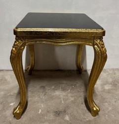 Casa Padrino Mesa Auxiliar Barroca de Lujo, Oro Antiguo / Negro, 50 x 50 x 55 cm