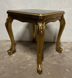 Casa Padrino Mesa Auxiliar Barroca de Lujo, Oro Antiguo / Negro, 50 x 50 x 55 cm