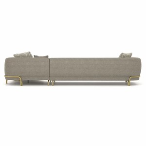 Casa Padrino Luxus Ecksofa Grau / Messing 390 cm - Wohnzimmer & Hotel Möbel
