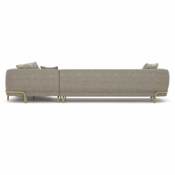 Luxus Wohnzimmer Hotel Ecksofa Grau Messing