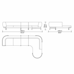 Luxus Wohnzimmer Hotel Ecksofa Grau Messing