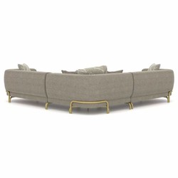 Luxus Wohnzimmer Hotel Ecksofa Grau Messing