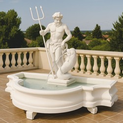 Casa Padrino Fontana Barocco Bianco 138 x 88 x A. 107 cm - Fatto in Italia