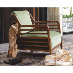 Casa Padrino Luxury Armchair Green / Brown - Living Room & Hotel Furniture