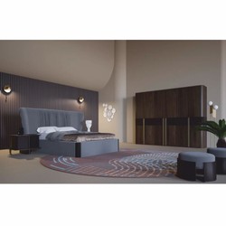 Casa Padrino Luxury Bedroom Cabinet Brown / Dark Brown / Brass 280 x 65 x H. 228 cm