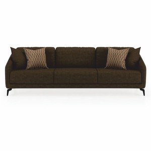 Casa Padrino canapé de luxe marron foncé / noir 255 cm - Meubles de salon et d'hôtel