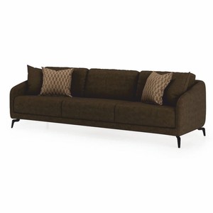 Casa Padrino Luxus Sofa Dunkelbraun / Schwarz 255 cm - Wohnzimmer & Hotel Möbel