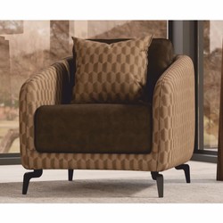 Casa Padrino fauteuil de luxe marron / marron foncé / noir - Meubles de salon et d'hôtel