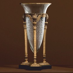 Casa Padrino Candelabro Barroco de Lujo Latón Vintage / Negro Al. 51 cm