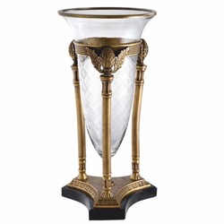 Casa Padrino Candelabro Barroco de Lujo Latón Vintage / Negro Al. 51 cm