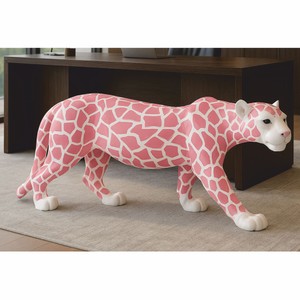 Casa Padrino scultura decorativa pantera bianco / rosa 160 x A. 72 cm - Figura decorativa