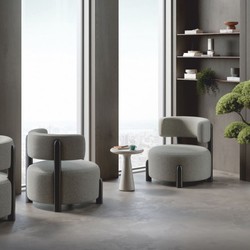 Casa Padrino Luxury Living Room & Hotel Armchair Gray / Black 90 cm - Luxury Furniture