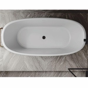 Casa Padrino Freistehende Luxus Art Deco Badewanne Hochglanz Weiß 175 cm