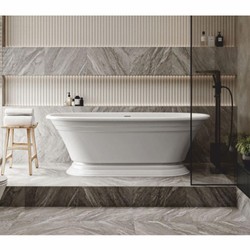 Casa Padrino baignoire Art Deco de luxe autoportante blanc brillant 175 cm