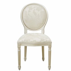 Casa Padrino chaise de salle à manger baroque de luxe blanc / or H. 98 cm - Meubles baroques