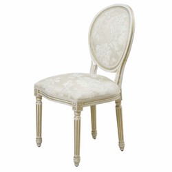 Casa Padrino chaise de salle à manger baroque de luxe blanc / or H. 98 cm - Meubles baroques