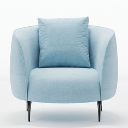 Casa Padrino Luxury Living Room & Hotel Armchair Light Blue / Black - Luxury Furniture