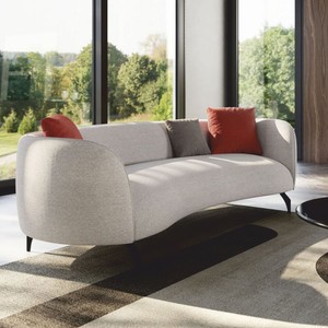 Casa Padrino Luxury Sofa Light Gray / Black 240 cm - Luxury Living Room & Hotel Furniture
