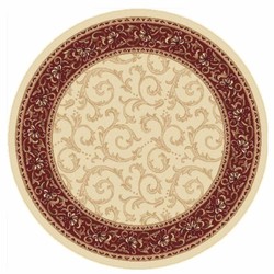 Casa Padrino Alfombra de Salón Barroco de Lujo Crema / Rojo Burdeos - Varios Tamaños