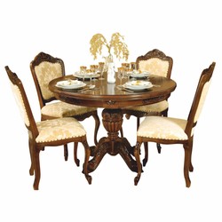 Casa Padrino mesa de comedor barroco de lujo marrón oscuro 120-160 cm - Muebles de comedor barrocos