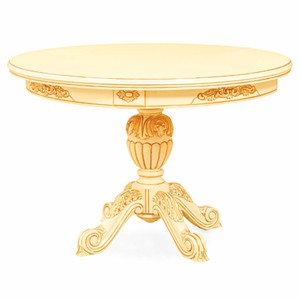 Casa Padrino mesa de comedor barroco de lujo marfil 120-160 cm - Muebles de comedor