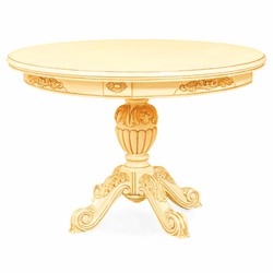 Casa Padrino Luxury Baroque Dining Table Ivory 120-160 cm - Dining Room Furniture