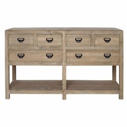 Casa Padrino aparador de madera maciza de estilo campestre con 6 cajones natural 150 cm