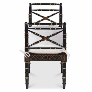 Casa Padrino Luxus Barock Sitzbank im chinesischen Stil Schwarz / Gold / Weiß 135 cm - Barock Möbel