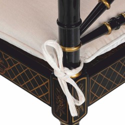 Casa Padrino Luxury Baroque Bench in Chinese Style Black / Gold / White 135 cm - Baroque Furniture