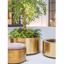 Casa Padrino Luxury Gold Flower Pot Ø 110 cm - Round Brass Plant Pot
