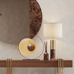 Luxus Konsole mit Schublade Braun Messing