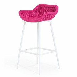Casa Padrino Luxury Garden Bar Stool Pink / White - Luxury Garden & Patio Furniture