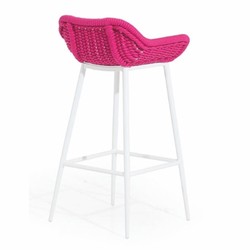 Casa Padrino Luxury Garden Bar Stool Pink / White - Luxury Garden & Patio Furniture