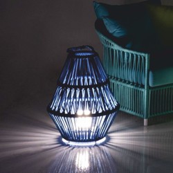 Casa Padrino Luxury Garden Lantern Blue H. 63 cm - Garden Decor Accessories
