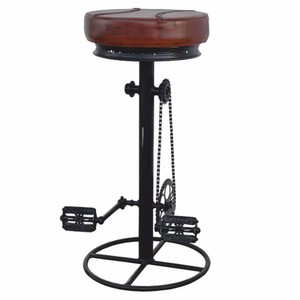 Casa Padrino tabouret de bar style industriel noir / marron H. 80 cm - Mobilier de bar