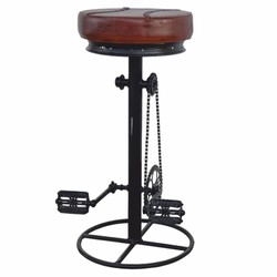 Casa Padrino sgabello da bar in stile industriale nero / marrone A. 80 cm - Mobili bar